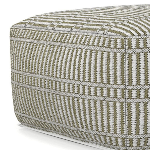 HomeRoots 20" Blue Fabric Pouf Ottoman – Modern Square Design, Soft Upholstery for Comfort, Versatile Accent Piece 638554