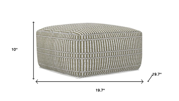 HomeRoots 20" Blue Fabric Pouf Ottoman – Modern Square Design, Soft Upholstery for Comfort, Versatile Accent Piece 638554