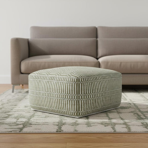 HomeRoots 20" Blue Fabric Pouf Ottoman – Modern Square Design, Soft Upholstery for Comfort, Versatile Accent Piece 638554