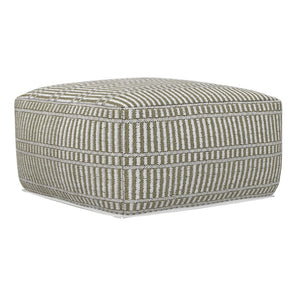 HomeRoots 20" Blue Fabric Pouf Ottoman – Modern Square Design, Soft Upholstery for Comfort, Versatile Accent Piece 638554
