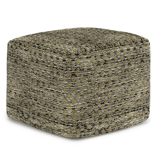 HomeRoots 18" Blue Polyester Pouf Ottoman - Stylish Multi-Functional Seating for Modern & Bohemian Interiors 638555