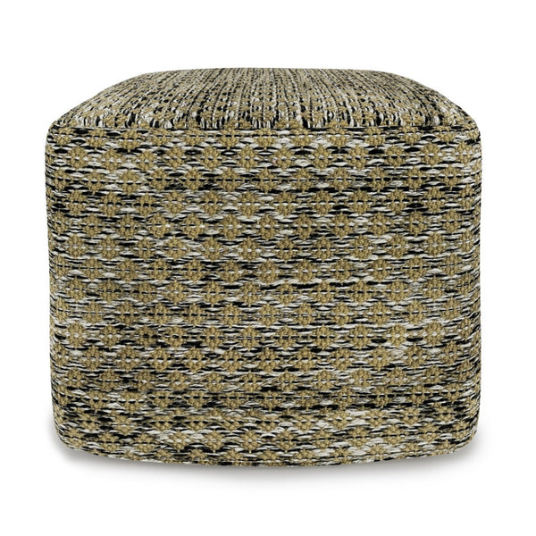 HomeRoots 18" Blue Polyester Pouf Ottoman - Stylish Multi-Functional Seating for Modern & Bohemian Interiors 638555