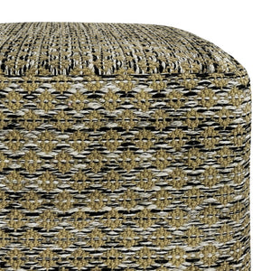 HomeRoots 18" Blue Polyester Pouf Ottoman - Stylish Multi-Functional Seating for Modern & Bohemian Interiors 638555