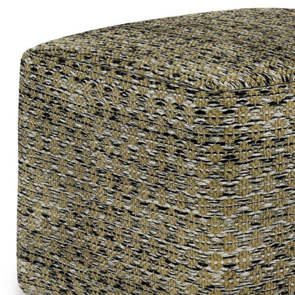 HomeRoots 18" Blue Polyester Pouf Ottoman - Stylish Multi-Functional Seating for Modern & Bohemian Interiors 638555