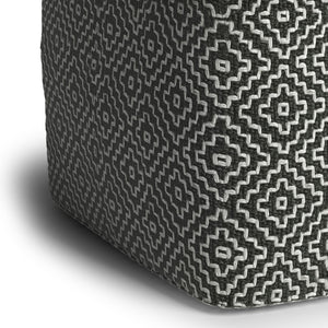 HomeRoots 18" Gray Fabric Pouf Ottoman - Versatile Footrest, Extra Seating & Casual Table for Modern Spaces 638558