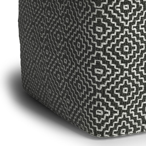 HomeRoots 18" Gray Fabric Pouf Ottoman - Versatile Footrest, Extra Seating & Casual Table for Modern Spaces 638558