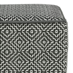 HomeRoots 18" Gray Fabric Pouf Ottoman - Versatile Footrest, Extra Seating & Casual Table for Modern Spaces 638558