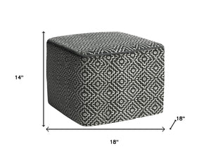 HomeRoots 18" Gray Fabric Pouf Ottoman - Versatile Footrest, Extra Seating & Casual Table for Modern Spaces 638558