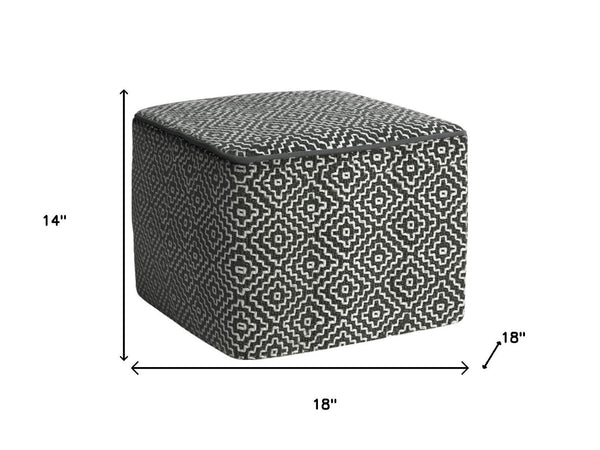 HomeRoots 18" Gray Fabric Pouf Ottoman - Versatile Footrest, Extra Seating & Casual Table for Modern Spaces 638558
