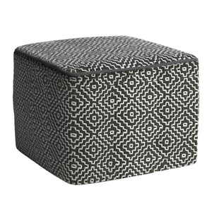 HomeRoots 18" Gray Fabric Pouf Ottoman - Versatile Footrest, Extra Seating & Casual Table for Modern Spaces 638558