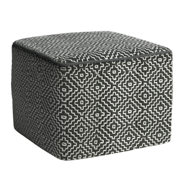 HomeRoots 18" Gray Fabric Pouf Ottoman - Versatile Footrest, Extra Seating & Casual Table for Modern Spaces 638558