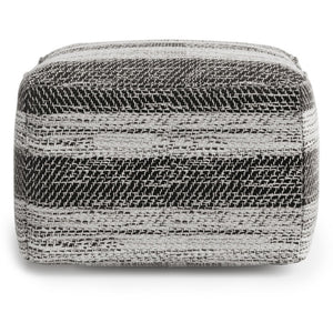 HomeRoots 18" Gray Cotton Pouf Ottoman - Versatile & Stylish Footrest, Extra Seat, Perfect for Any Room Decor! 638559