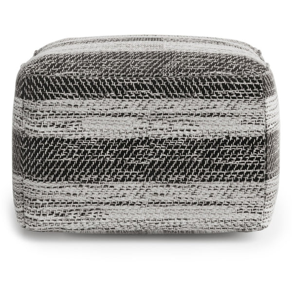 HomeRoots 18" Gray Cotton Pouf Ottoman - Versatile & Stylish Footrest, Extra Seat, Perfect for Any Room Decor! 638559