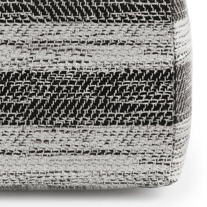HomeRoots 18" Gray Cotton Pouf Ottoman - Versatile & Stylish Footrest, Extra Seat, Perfect for Any Room Decor! 638559