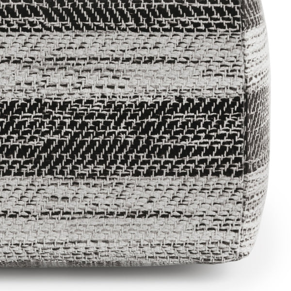 HomeRoots 18" Gray Cotton Pouf Ottoman - Versatile & Stylish Footrest, Extra Seat, Perfect for Any Room Decor! 638559