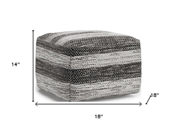 HomeRoots 18" Gray Cotton Pouf Ottoman - Versatile & Stylish Footrest, Extra Seat, Perfect for Any Room Decor! 638559