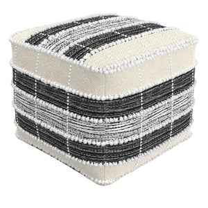 HomeRoots 18" Blue Pouf Ottoman - Stylish Multi-Functional Footrest, Extra Seat & Bohemian Accent for Any Space 638560