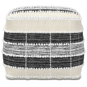 HomeRoots 18" Blue Pouf Ottoman - Stylish Multi-Functional Footrest, Extra Seat & Bohemian Accent for Any Space 638560