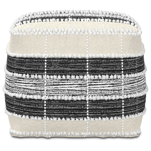 HomeRoots 18" Blue Pouf Ottoman - Stylish Multi-Functional Footrest, Extra Seat & Bohemian Accent for Any Space 638560