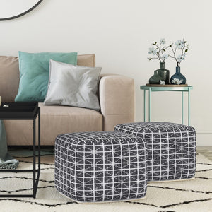HomeRoots 18" Gray Cotton Pouf Ottoman - Versatile Footrest & Extra Seat for Modern Living Spaces & Style 638561