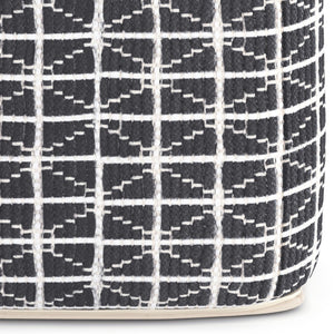 HomeRoots 18" Gray Cotton Pouf Ottoman - Versatile Footrest & Extra Seat for Modern Living Spaces & Style 638561