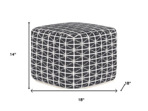 HomeRoots 18" Gray Cotton Pouf Ottoman - Versatile Footrest & Extra Seat for Modern Living Spaces & Style 638561