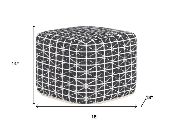 HomeRoots 18" Gray Cotton Pouf Ottoman - Versatile Footrest & Extra Seat for Modern Living Spaces & Style 638561