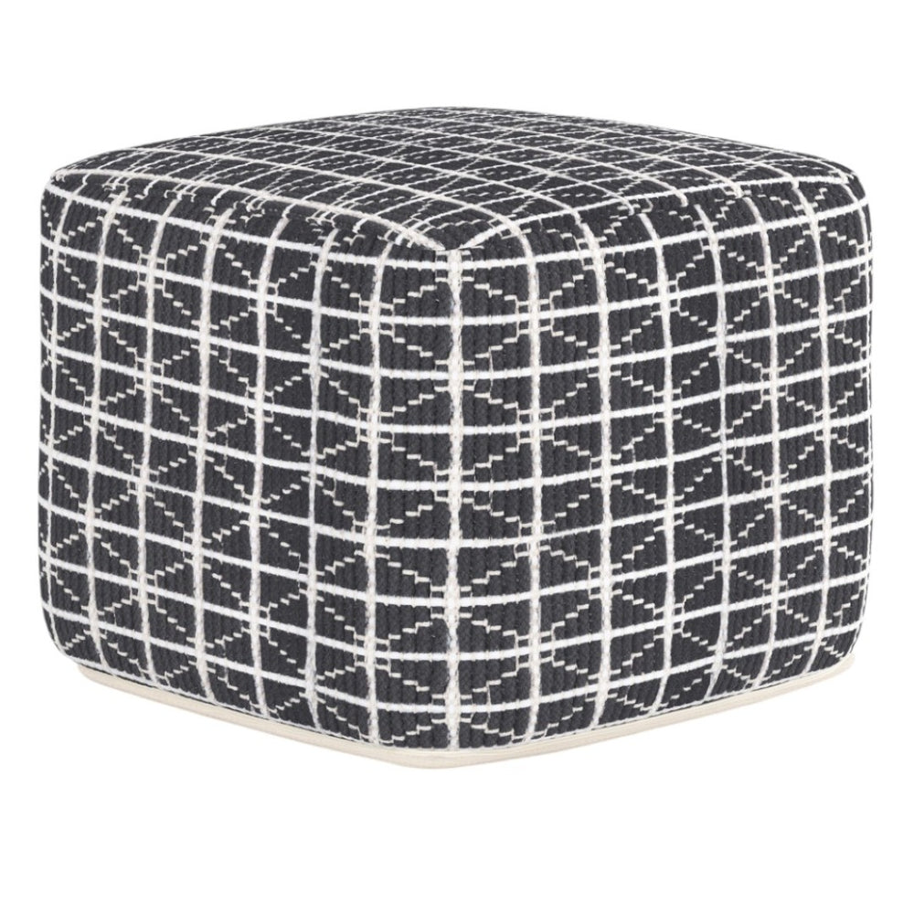 HomeRoots 18" Gray Cotton Pouf Ottoman - Versatile Footrest & Extra Seat for Modern Living Spaces & Style 638561