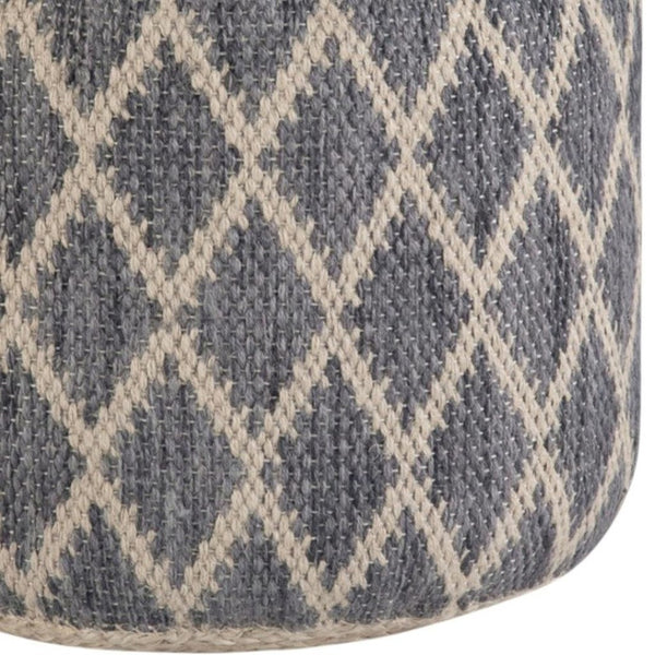 HomeRoots 18" Gray Jute Round Pouf Ottoman - Versatile Bohemian-Chic Footrest & Extra Seat for Any Room Decor 638562