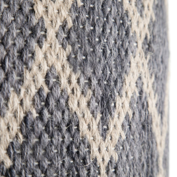 HomeRoots 18" Gray Jute Round Pouf Ottoman - Versatile Bohemian-Chic Footrest & Extra Seat for Any Room Decor 638562