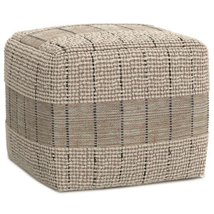 HomeRoots 18" Gray Jute Pouf Ottoman - Stylish Versatile Footrest, Extra Seating, or Casual Table for Any Space 638563