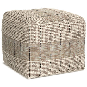 HomeRoots 18" Gray Jute Pouf Ottoman - Stylish Versatile Footrest, Extra Seating, or Casual Table for Any Space 638563