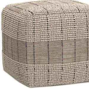 HomeRoots 18" Gray Jute Pouf Ottoman - Stylish Versatile Footrest, Extra Seating, or Casual Table for Any Space 638563