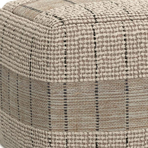HomeRoots 18" Gray Jute Pouf Ottoman - Stylish Versatile Footrest, Extra Seating, or Casual Table for Any Space 638563