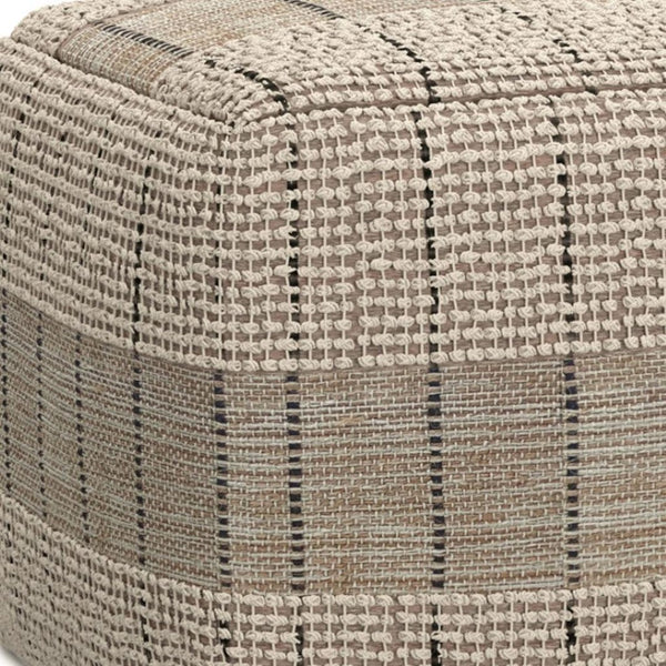 HomeRoots 18" Gray Jute Pouf Ottoman - Stylish Versatile Footrest, Extra Seating, or Casual Table for Any Space 638563