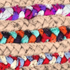HomeRoots 20" Blue Jute Pouf Ottoman - Versatile Footrest, Extra Seat & Accent Piece for Modern Living Spaces 638565