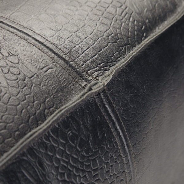 HomeRoots 18" Black Leather Pouf Ottoman - Stylish Modern Footrest & Versatile Seating for Chic Spaces 638570