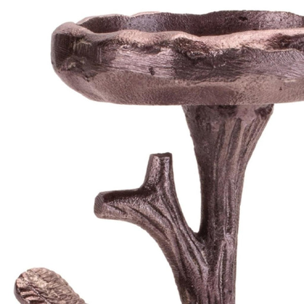 HomeRoots 10" Brown Distressed Abstract Metal Candle Holder - Stylish Decor for Home, Events, and Gifts 638593