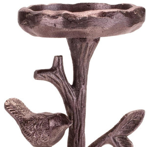 HomeRoots 10" Brown Distressed Abstract Metal Candle Holder - Stylish Decor for Home, Events, and Gifts 638593