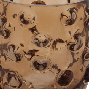 HomeRoots Set of Six Elegant Brown Glass Pillar Candle Holders for Timeless Home Decor and Gift Giving 638594