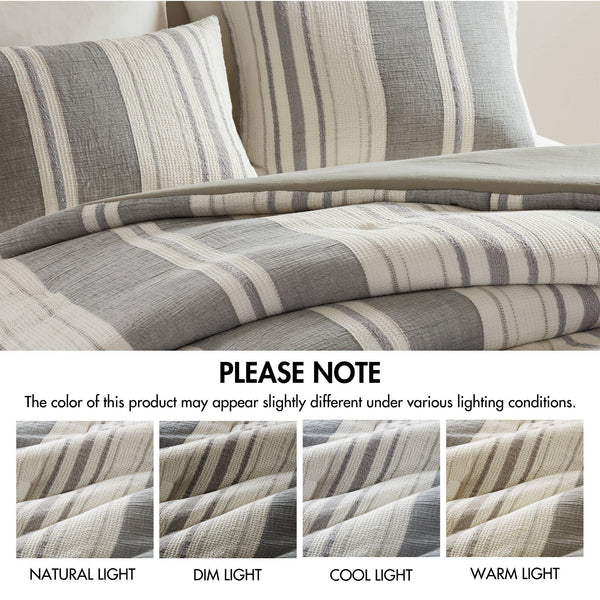 English Elm 3PCS King Comforter Set – Plush Washed Microfiber Comforter & Shams, Hypoallergenic 100% Poly Fill Luxury Grey 23.03 L x 21.46 W x 14.17 H B035P341115