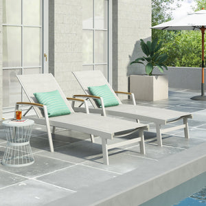 English Elm Christopher Knight Home® - OXTON Chaise Lounge with Breathable Nylon Mesh, Ergonomic Recline and Sleek Low-Profile Design for Comfort White 62753.00WWHIMP2