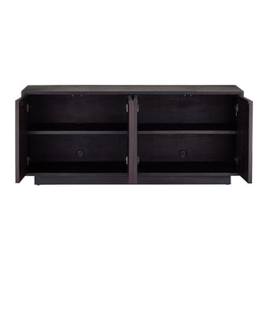 Currey & Company Mosaico Credenza: Stunning Antique Mirror Mosaic Design In Black Mango Wood - Elegant Storage Solution Black Mango Wood ,Glass 3000-0330-currey-company