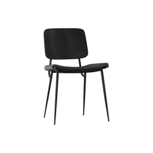 Set of Two Faux Leather Upholstered Dining Side Chairs with Solid Wood Legs for Modern