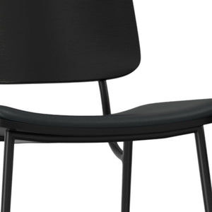 Set of Two Faux Leather Upholstered Dining Side Chairs with Solid Wood Legs for Modern