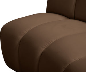 Meridian Furniture Infinity Four-piece Modular Sectional Brown Velvet Channel Tufted Living Room Sofa 638Brown-4PC