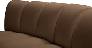 Meridian Furniture Infinity Four-piece Modular Sectional Brown Velvet Channel Tufted Living Room Sofa 638Brown-4PC