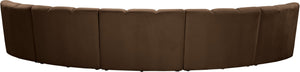 Meridian Furniture Infinity Five Piece Brown Velvet Modular Sectional with Channel Tufting for Large Rooms 638Brown-5PC