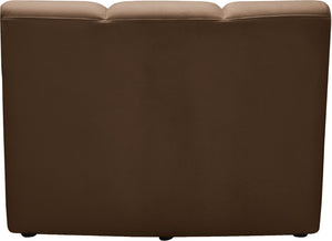 Meridian Furniture Infinity Channel Tufted Velvet Modular Accent Chair for Contemporary Living Room Decor Brown 638Brown-C