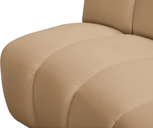 Meridian Furniture Infinity Seven Piece Modular Sectional Velvet Channel Tufted Contemporary Seating 638Camel-7PC